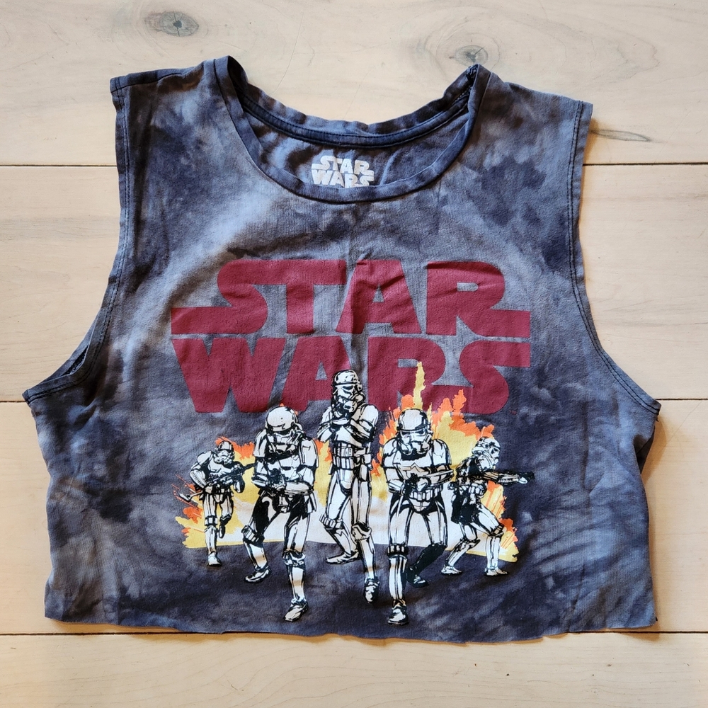 Star Wars Storm Troopers Acid Wash Grunge Crop Top